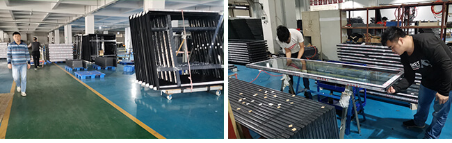 Guangdong NAVIEW Jendela Geser Aluminium Besar Jendela Geser Hitam Dengan Mesh 2