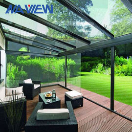 Hitam Layar Luar Ruangan Kamar Untuk Deck Double Hollow Glass Patio Enclosures