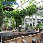 Aluminium Garden Greenhouse Sunroom Penambahan 6x8 Putih Dan Hitam pemasok
