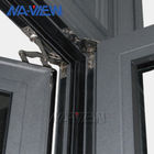 Warna Kayu Thermal Break Aluminium Jendela Tingkap Pintu Jendela Kaca Ganda pemasok