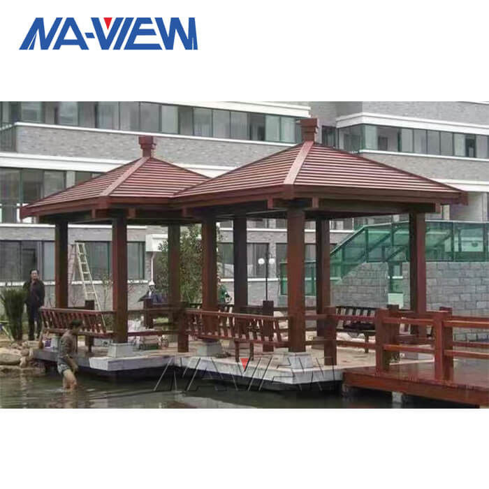 PVDF Coating Metal Roof Gazebo Patio Taman Gazebo Perumahan Dengan Sisi pemasok