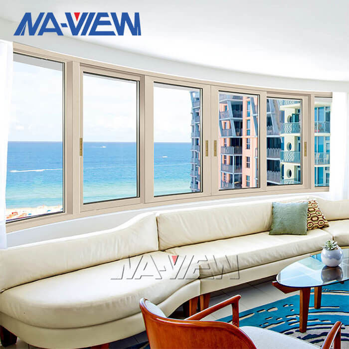 Guangdong NAVIEW Standar Australia Double Glass Aluminium Horizontal Sliding Windows Untuk Balkon pemasok