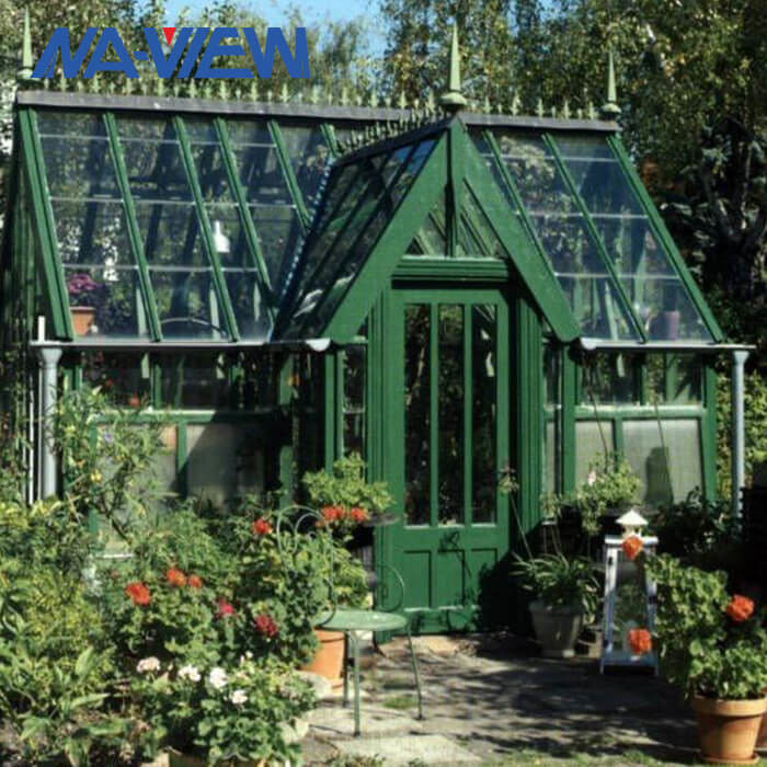 Green Garden Greenhouse Aluminium Kaca Kecil Greenhouse Custom pemasok